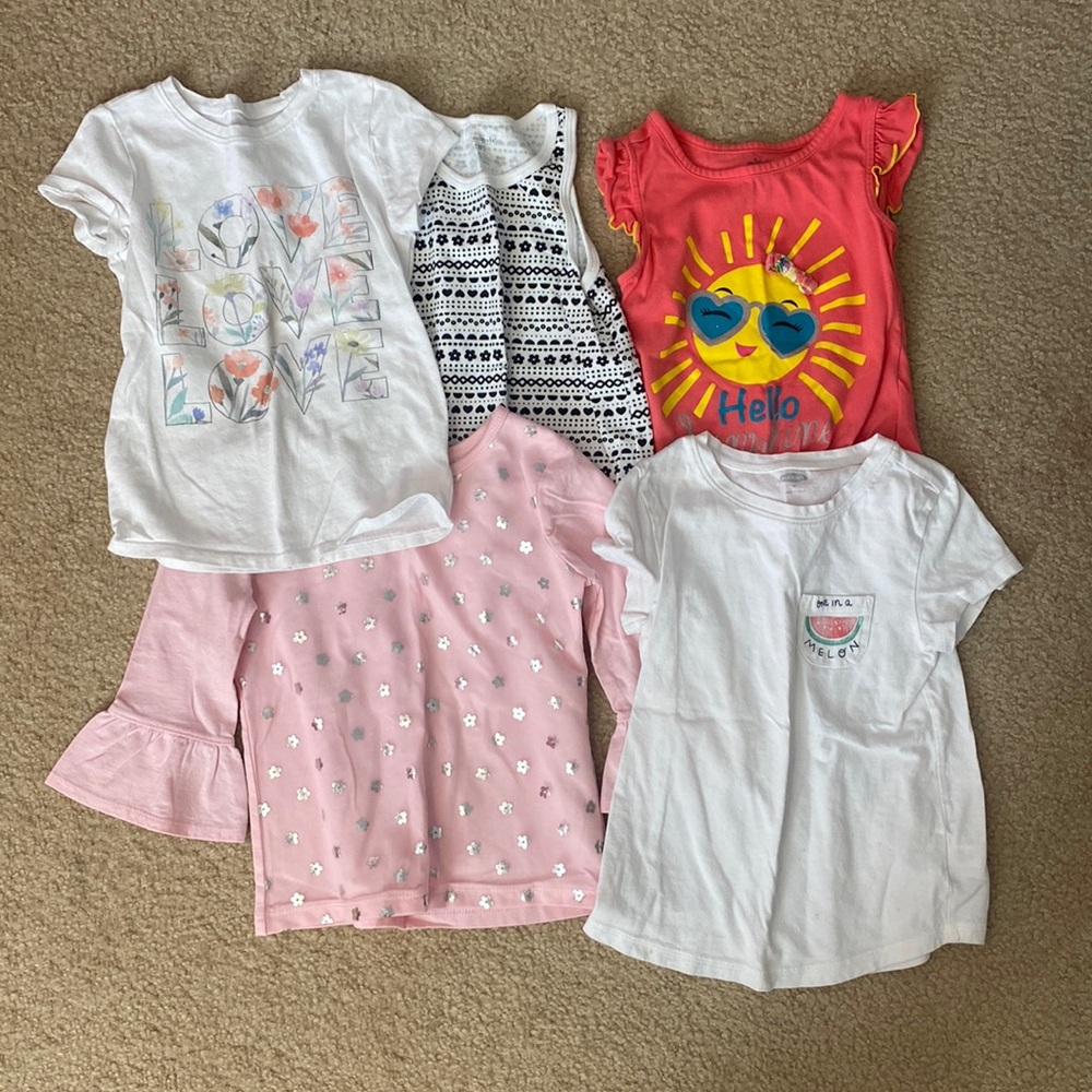 Girls summer t-shirts, size 5